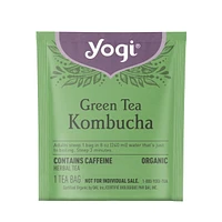 Yogi Green Tea Kombucha, Contains Caffeine Wellness Tea Bags, - 16 Count