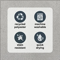 Tapis de bain en polyester gris clair uni 3K Hometrends Tapis bain antidérapant20x32"