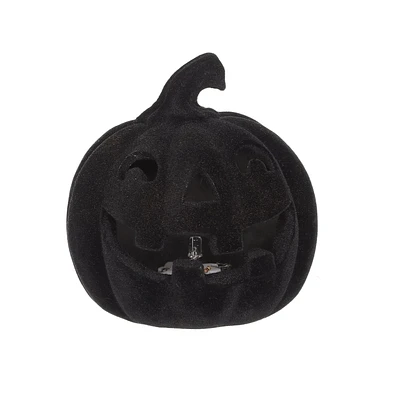 Halloween Themed Black Flocking Pumpkin For Halloween Indoor Decorations