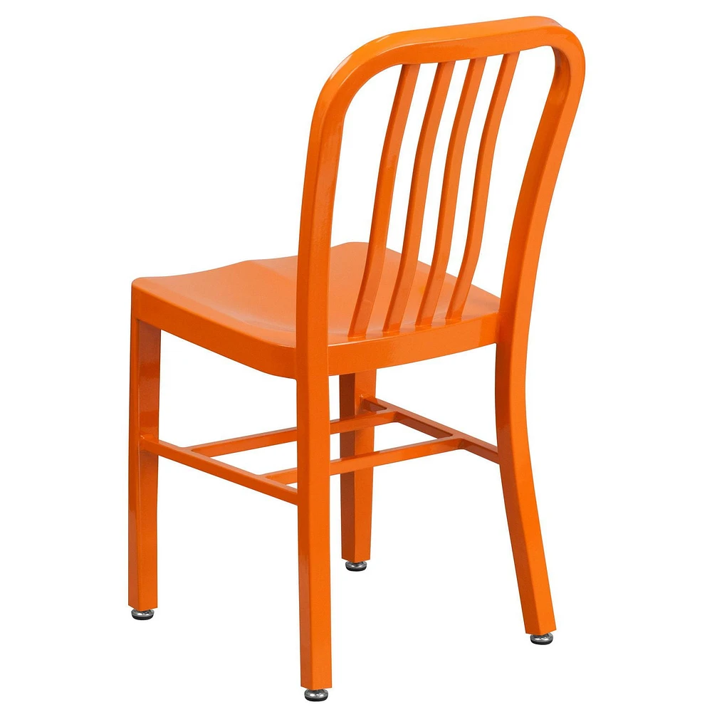 Chaise pour l'intérieur / l'extérieur en métal orange de qualité marchande, lot de 2