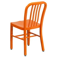 Chaise pour l'intérieur / l'extérieur en métal orange de qualité marchande, lot de 2
