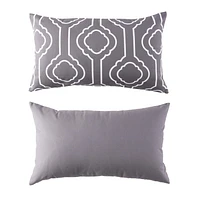 Grey Solid & Geo Outdoor Lumbar Set (2 Pack)