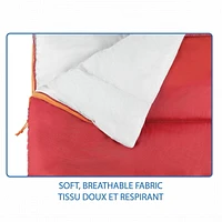 Sac de couchage rectangulaire Ozark Trail 10C, 183cm(L) x76.2cm" (L), note température +50℉/+10℃, extérieur en polyester, Rouge 183cm(L) x76.2cm" (L)