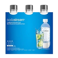 SodaStream bouteilles de gazéification grises de 1 L, Ens. de 3