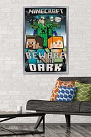 Minecraft - Beware Of The Dark Wall Poster with Magnetic Frame