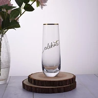 Glass Stemless Champagne Flutes Wine Glass Champagne Glasses Water Cup BPA-Free for Housewarming Friends clear glass