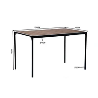 Homy Casa 47 Inch Rectangle Dining Table Desk with Manufactured Wood Metal Legs for Dining Room Home Office Kitchen Bistro