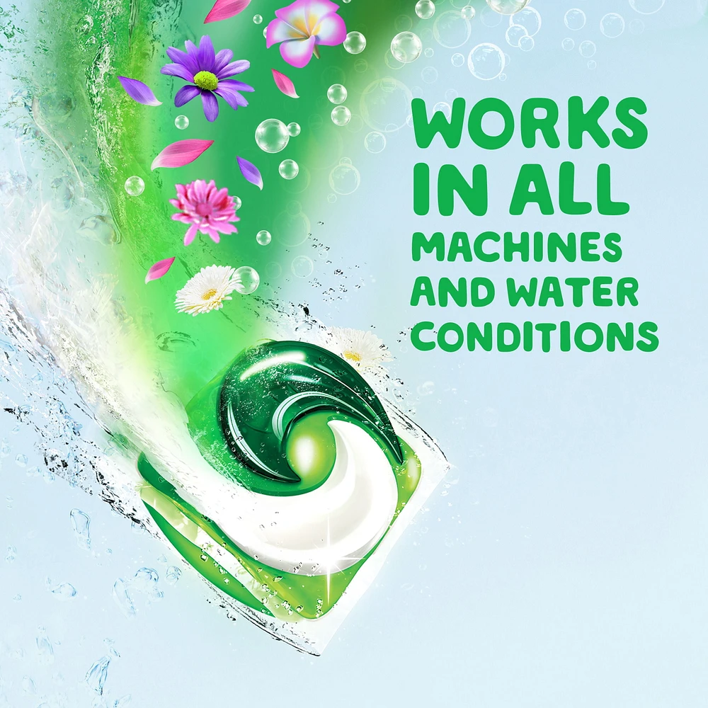 Capsules de détergent à lessive Gain Flings avec Odour Defense, capsules de détergent 3 en 1 avec Febreze et Oxi, parfum Explosion de fraîcheur, compatible avec les laveuses HE 76CT
