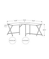 Monarch Specialties Bureau, Bureau À Domicile, Coin, 55"l, Forme De L, Travail, Ordinateur Portable, Métal, Stratifié, Gris, Noir, Contemporain, Moderne