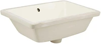 18.25-in. W Rectangle Bathroom Undermount Sink Set In Biscuit - Chrome Hardware - Overflow Drain Incl. AI-20589