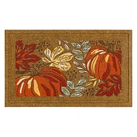 Tapis d’entrée Chalet et citrouilles en fibre de coco synthétique de Mohawk Home, orange, 46 cm x 76 cm (18 po x 30 po)