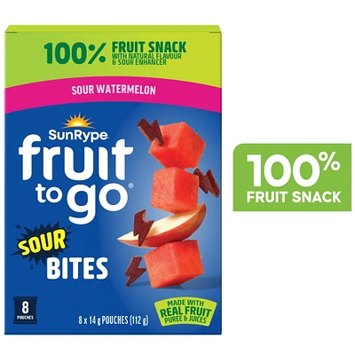 SunRype Fruit to Go Bites Sour Watermelon, 8 x 14 g