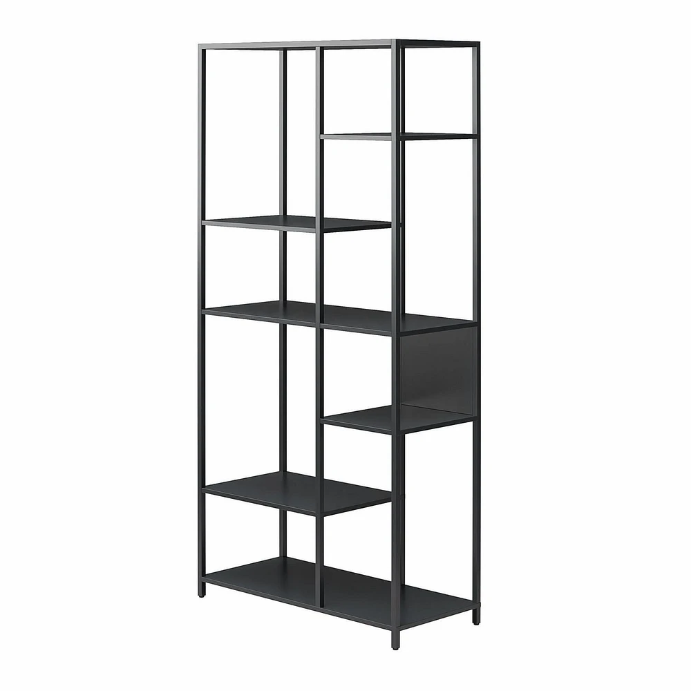 Systembuild Evolution Mission District Metal Bookcase Room Divider, Graphite