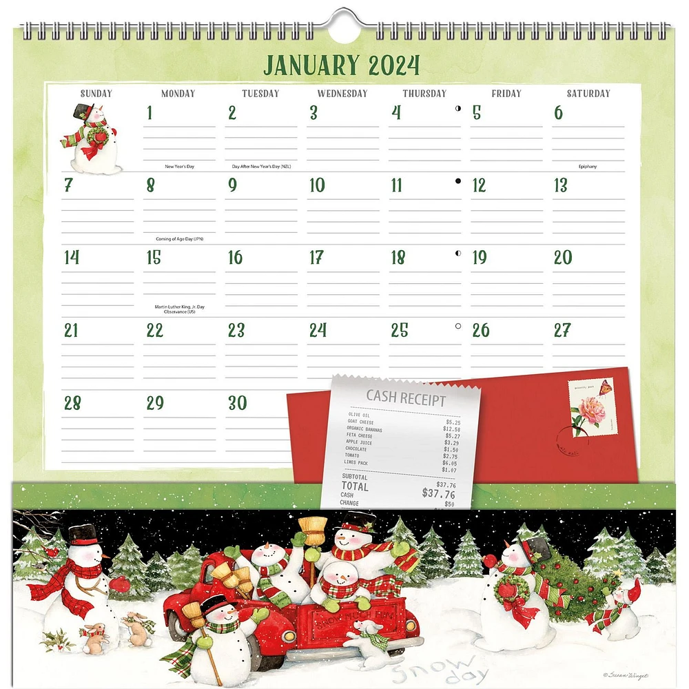 Chanson Folklorique 2024 30.48x30.48 CM Note Nook Mur Carré Calendrier, 9781469430270