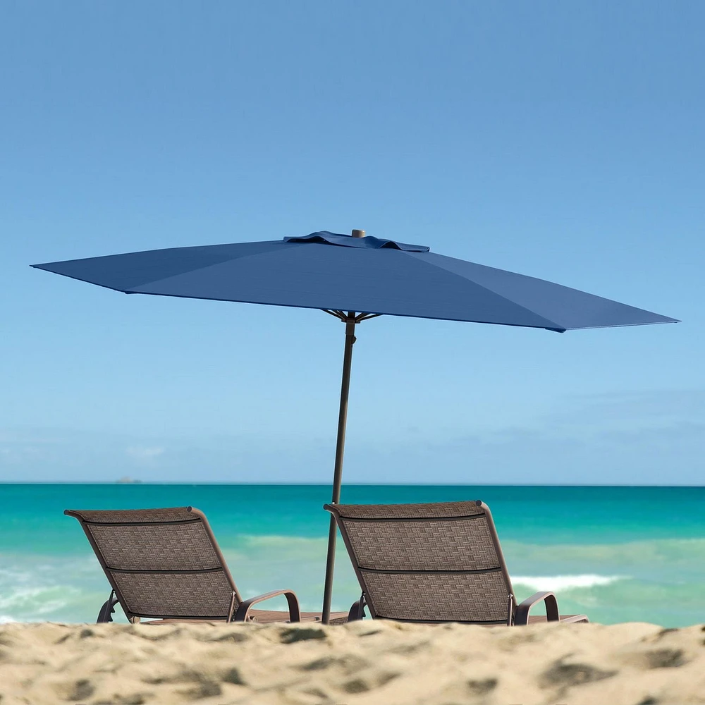 Parasol de plage portable CorLiving de 2,3 m avec ancrage pour sable et terre et sac de transport