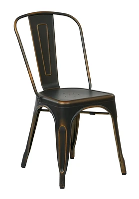 Chaise de salle à manger Bristow d’OSP Designs en métal en fini cuivre antique