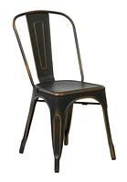 Chaise de salle à manger Bristow d’OSP Designs en métal en fini cuivre antique