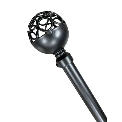 16 / 19Mm Set Métal Drapé Pole (Kennedy - Noir) (48-84)