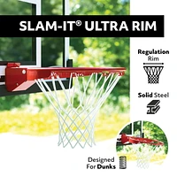 Système de basket-ball boulonné à réglage par manivelle en verre trempé de 50 pouces à vie