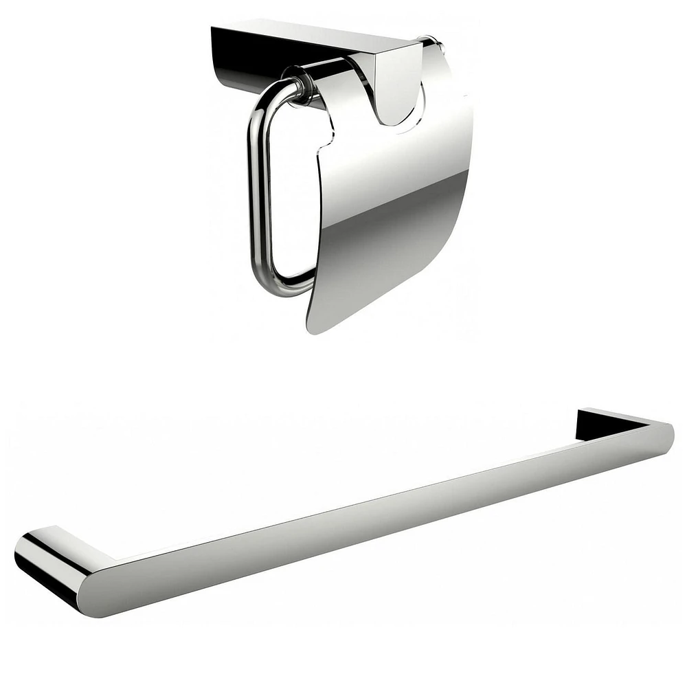 Chrome Plated Toilet Paper Holder With A Single Rod Towel Rack Accessory Set AI-13341