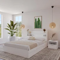 Nexera Hunter Platform Bed With Headboard And 2 Nightstands