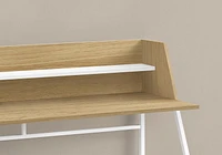 Monarch Specialties Computer Desk, Home Office, Laptop, Storage Shelves, 48"l, Work, Metal, Laminate, Natural, White, Contemporary, Modern