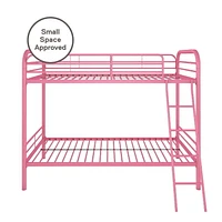DHP Dusty Metal Bunk Bed, Pink