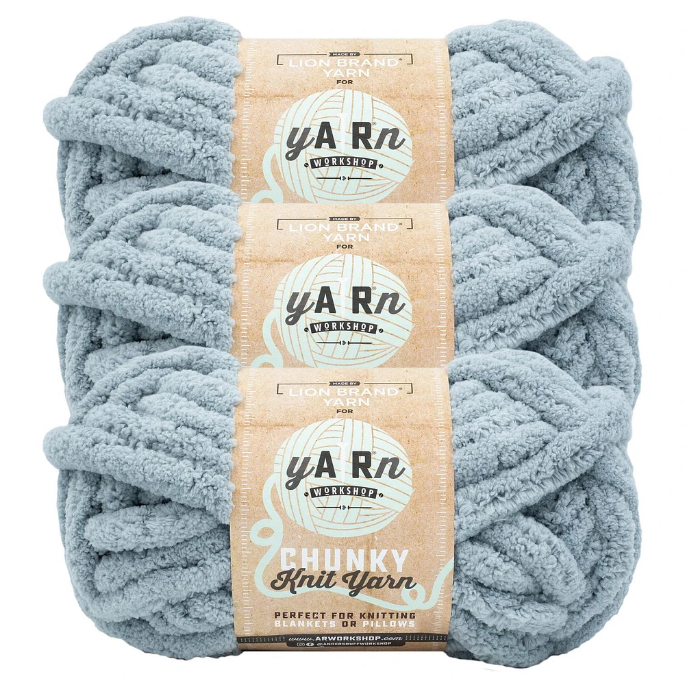 Fil AR Workshop Chunky Knit Brouillard Yarn Fil #7 Jumbo Chenille du Polyester 226g /26m 3-Paquet