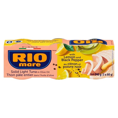Rio Mare Solid Light Tuna in Olive Oil with Lemon and Pepper