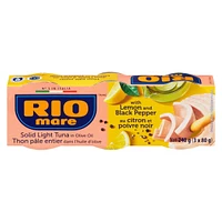 Rio Mare Thon pâle entier dans l’huile d’olive avec citron et poivre