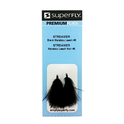 Superfly FLY1281-08P Streamer Marabou Leech Black #08, They are meant to imitate bait fish