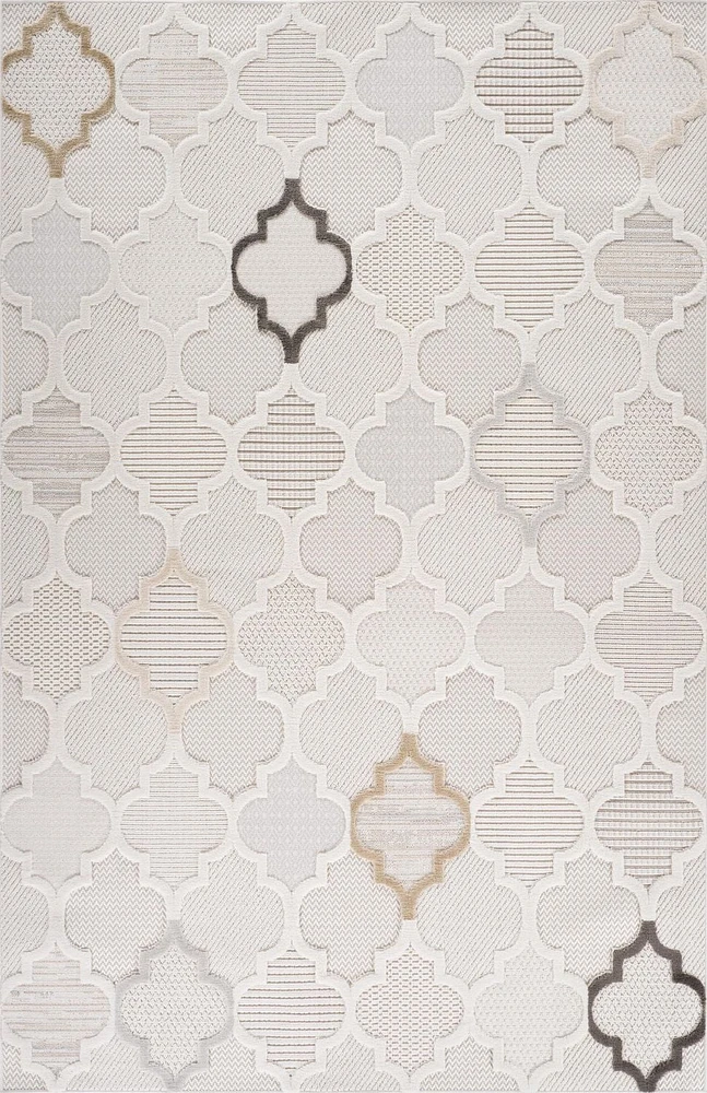 Rug Branch Maison Moroccan Indoor Area Rug, Cream Beige, Modern - Living Room, Bedroom, Dining Room, and Kitchen<br>