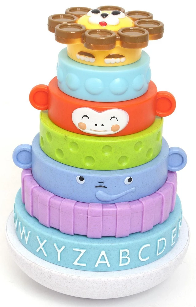 Spark Create Imagine Eco Wood Stacking Rings Toy, 8pcs, 8 piece set, ages 2+