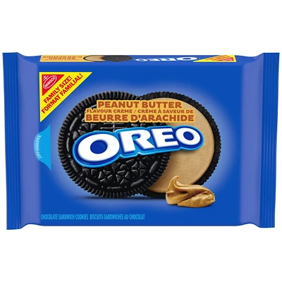 Oreo Biscuits-sandwiches au chocolat et à la crème à saveur de beurre d'arachide Format familial 486 g