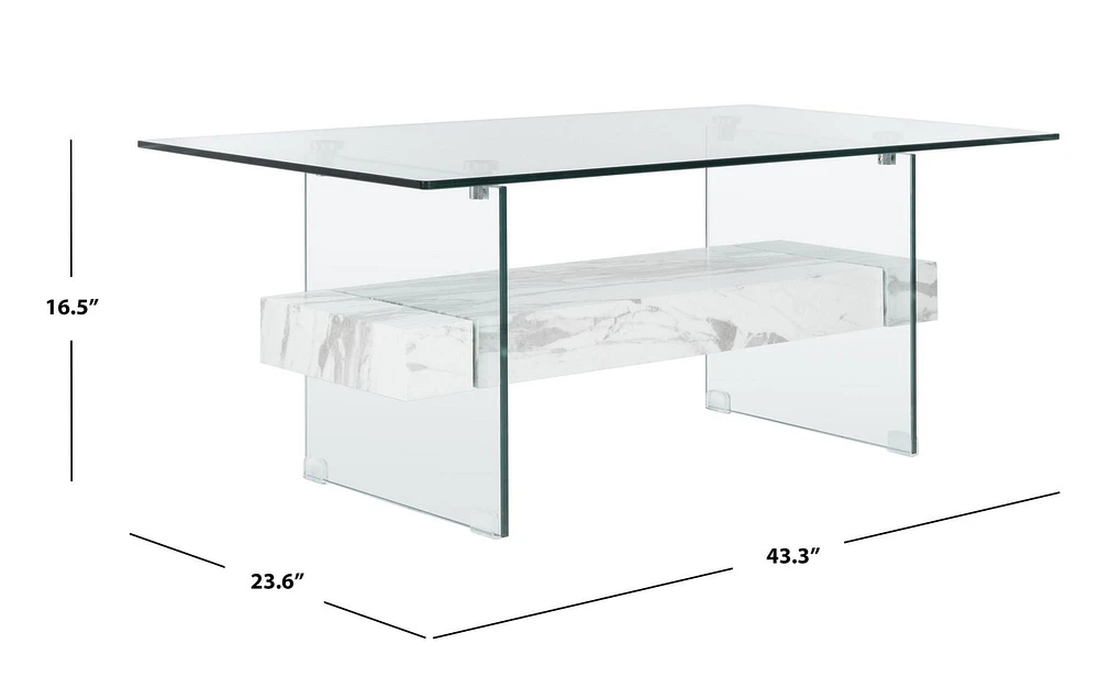 Safavieh Kayley Retro 2 Tier Glass Coffee Table