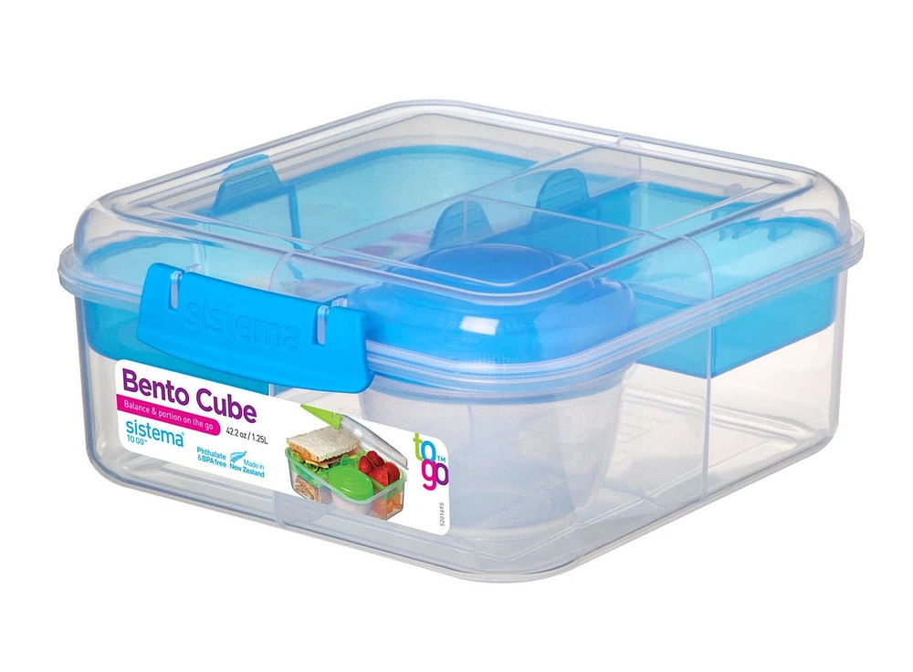 Bento et contenant pour aliments de la collection Sistema To Go, 6,9 tasses, clair, couleurs assorties 1,65 l, Les couleurs varier.