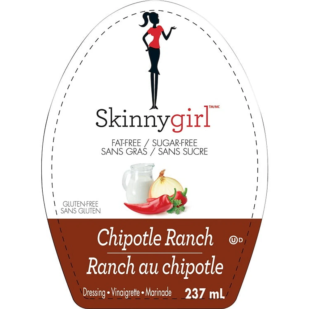 Skinnygirl, Chiptole Ranch, Fat-Free, Sugar-Free, Salad Dressing, 237mL