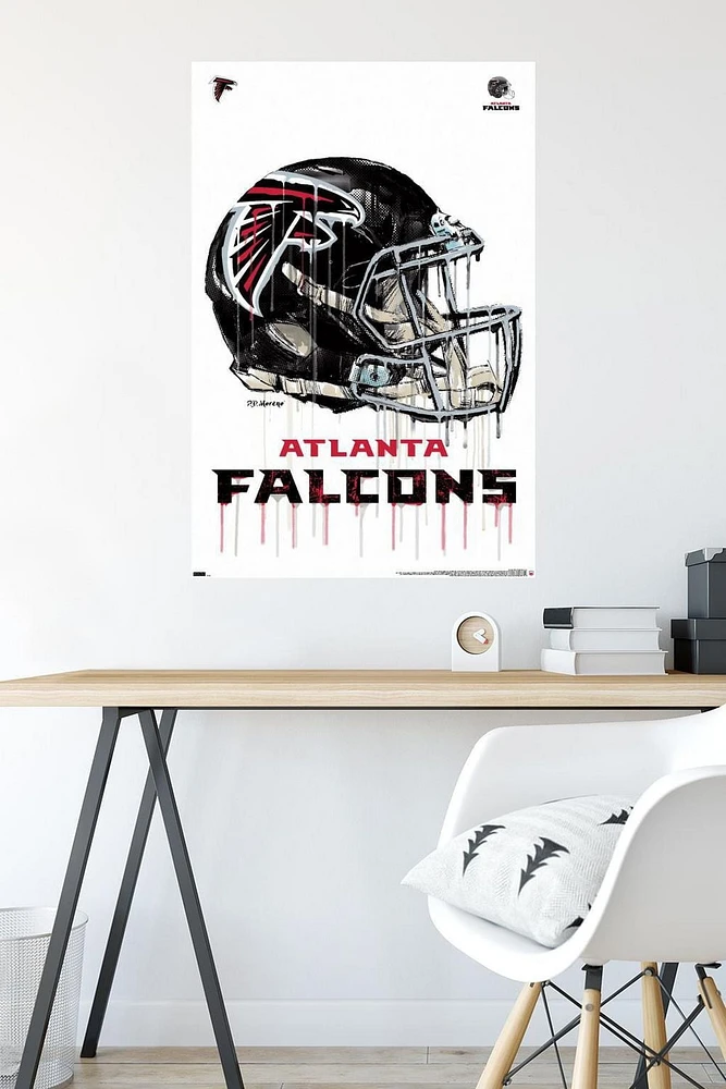 NFL Atlanta Falcons - Drip Helmet 20 Wall Poster, 22.375" x 34"