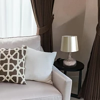 Lampe de table Simple Designs en verre carrelé mosaïque avec abat-jour en tissu