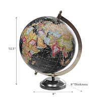 8" Decorative Black Globe With Stand