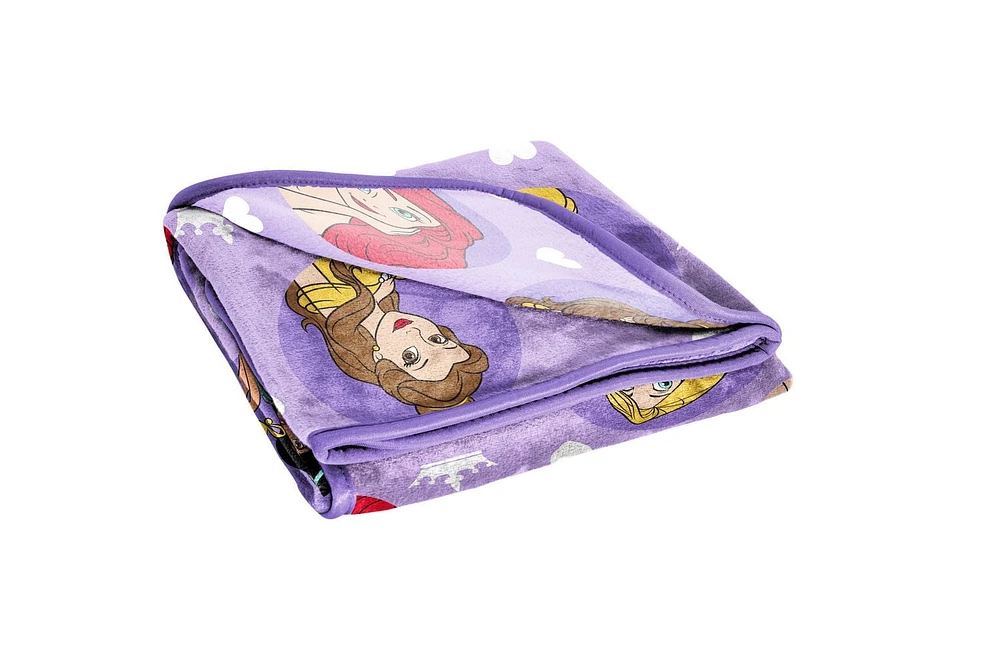 Disney Princess Jeté en Molleton Toucher Soie pour Enfants, 100 % Polyester