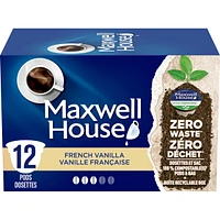 Maxwell House French Vanilla Coffee 100% Compostable Pods, 12 Pods, 108g