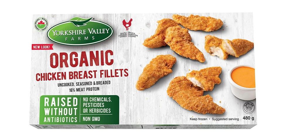 Yorkshire Valley Farms Organic Breaded Chicken Breast Fillets, Organic Breaded Chicken Fillets