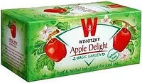 APPLE DELIGHT TEA, The infusion has a delicate aroma and a wonderful taste. It contains dried apples, hibiscus flowers, toasted chicory root, lemon and orange peels.
Medical knowledge attributes to the apple infusion the qualities of countering poisons. The apples help to disinfect the mouth and contain diuretic subst