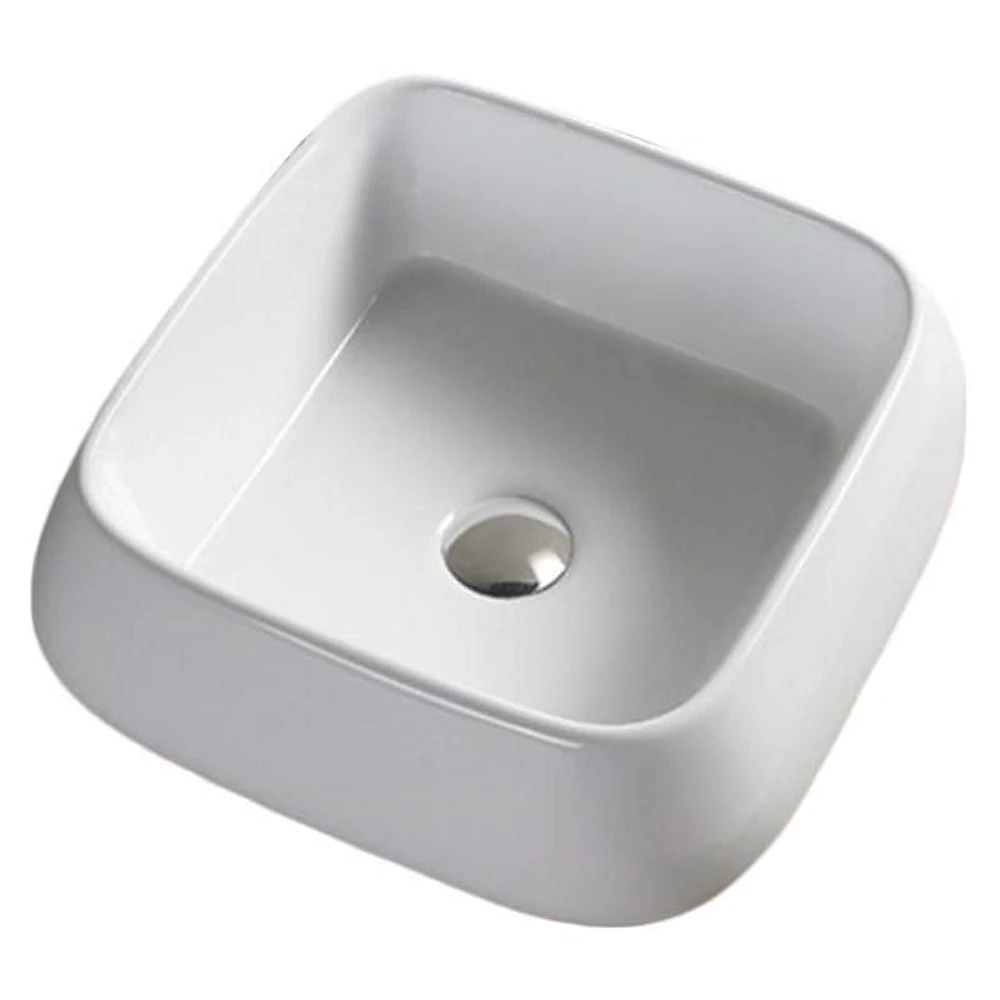 American Imaginations AI-28576 16,14 pouces W au-dessus du navire blanc de compteur pour le perçage de bâti de plate-forme de bâti de plate-forme