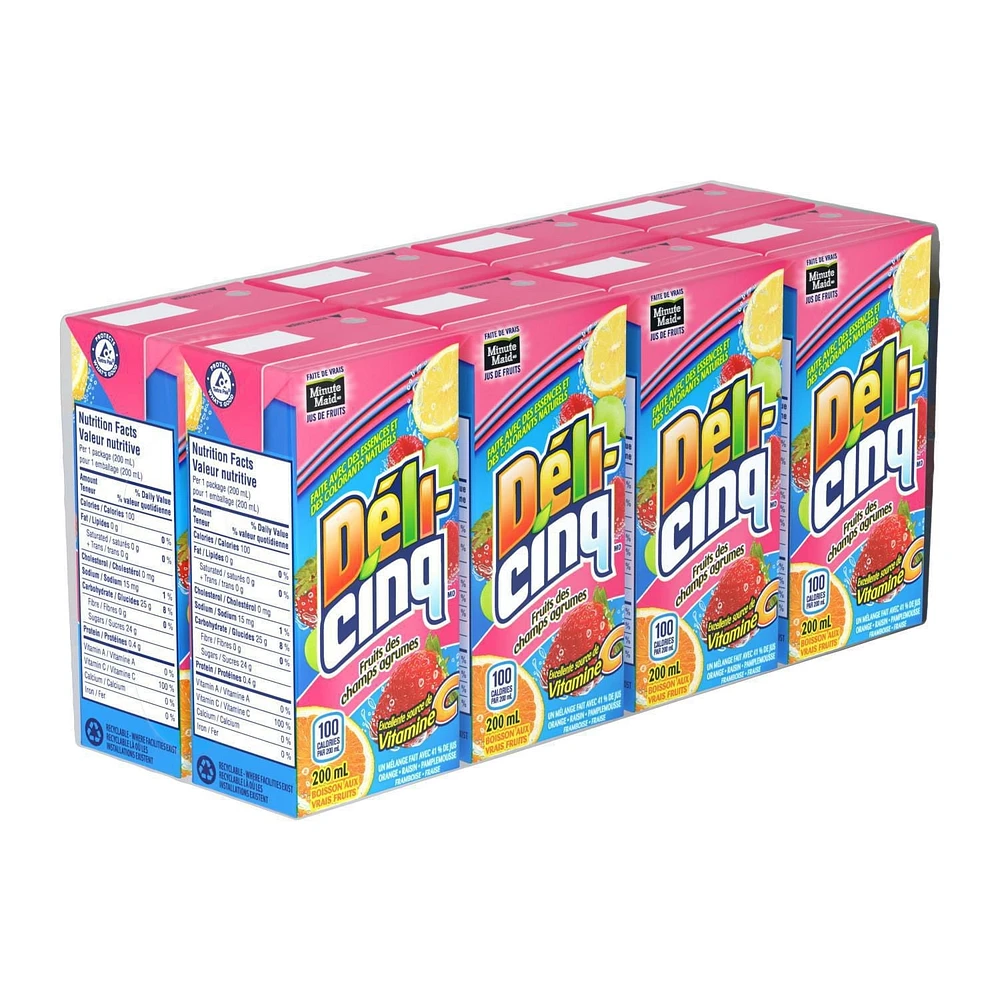 Déli-Cinq® Fruits des champs agrumes, 200 mL emballage de 8 200 x ml