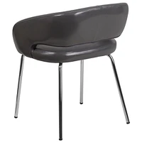 Chaise de réception contemporain auxiliaire en cuir gris de la série Fusion