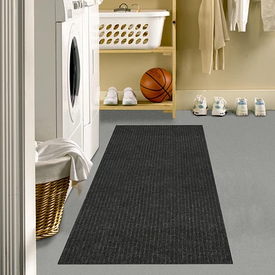 Mainstays Concord paillasson, 2 pi x 5 pi, anthracite 2pi x 5 pi intérieur/extérieur