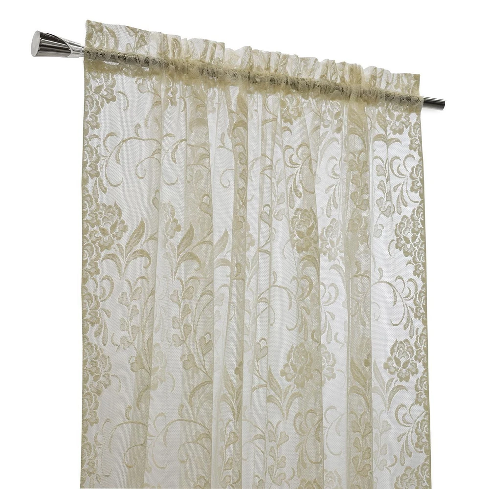Loft Living Louis Transparent Passe-tringle Tailored Panel 55 x 84 in Ivoire