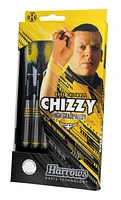 Harrows Chizzy Dave Chisnall High-Grade Alloy Darts -  Includes Three Steel-Tip “Tungsten-Look” Brass Darts, Three Supergrip Shafts & Three Prime Flights - 21 Grams